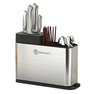 Island chief ステンレス製 包丁スタンド 丸洗いできて、いつでも衛生的 抗菌 防錆 包丁立て ナイフスタンド キッチンツールも収納可能な多機能タイプ ナイフ/フォーク/スプーン/お箸/オタ