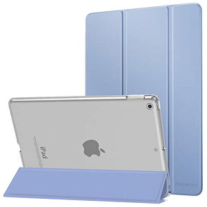 色:Lavender iPad 9 ケース 2021 MoKo iPad 10.2 ケース 第9/8/7世代(2021/2020/2019) 半透明 オートスリープ機能 薄型 スタンド 三つ折り 高級PUレザー 裏地マイクロファイバー 傷防止 スマートケース Lavende