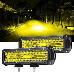 サイズ:9インチ CHELHEAD led投光器 9インチ ライトバー 作業灯 イエロー 60PCSチップ 12v/24v対応 広角 狭角 兼用 一体型 トラック用品 車外灯 農業機械 6000K 2個セット