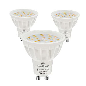 �F�F�����F6000K �T�C�Y�F3�Z�b�g Aiwode GU10 LED�d���AGU10����LED�X�|�b�g���C�g�A5.5W(50-60W�`����)�A�����F6000K�A�񒲌���Ή��ARA*85 �L�p120�x �A���P�x600LM GU10 LED�n���Q���d�� �APSE�F�؍�(3��