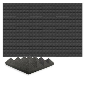 色:黒 サイズ:24個 - 250 x 250 x 50 mm Arrowzoom スーパーダッシュ 新ピラミッド しい 24 ピース 防音 遮音 密度26*/m3 作品 吸音材 楽器 緩衝材 防音材 音響泡断熱治療 消音 超強力 騒音 スタジオ 吸