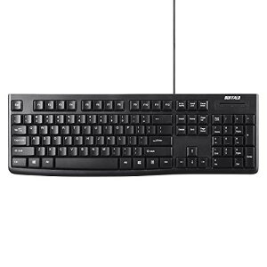 �o�b�t�@���[ BUFFALO USB�ڑ� �L���X�^���_�[�h�L�[�{�[�hUS English�z�� �u���b�N BSKBU108ENBK Windows/PS4�Ή�