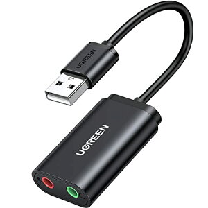 FFubN UGREEN USB I[fBI ϊA_v^ Ot TEhJ[h USB 3.5mm ~j WbN wbhzE}CN[q PS5 PS4,MacBook,Mac Mini,iMac,Windows PCȂǂɍœK ubN
