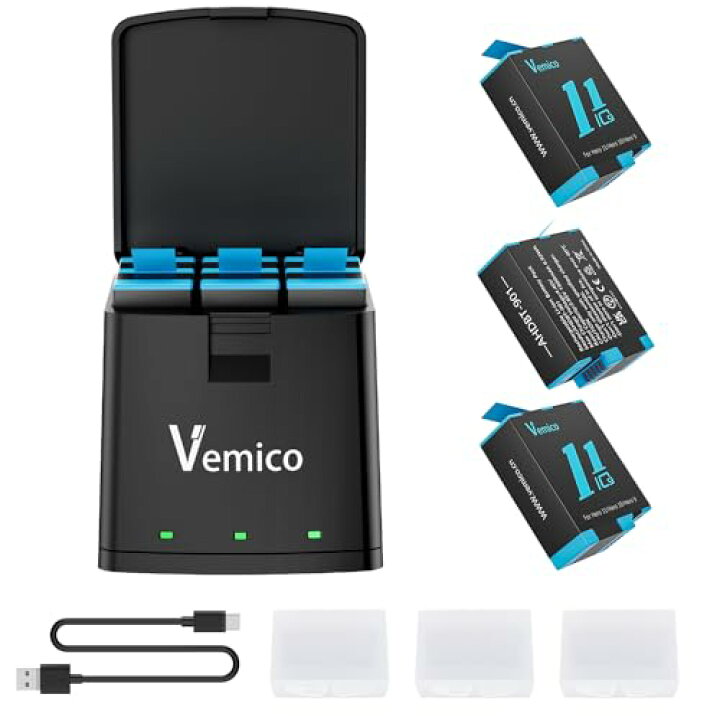 楽天市場】Vemico Hero 11バッテリー 急速充電器セット 3*1800mAh大 