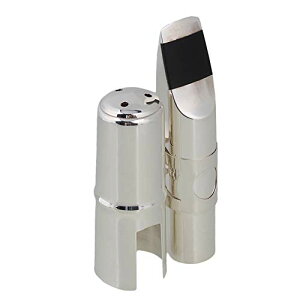 Yibuy シルバー #7 アルトサックスマウスピース with Cap Ligature Eフラットアルトサックスのため