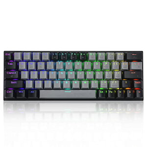 FFO[+ubNiԎj efQ[~OL[{[h63L[ Ԏ̗p̃JjJL[{[h Bluetooth2.4GCXUSBL3[hڑ [d RGBLEDobNCg 60