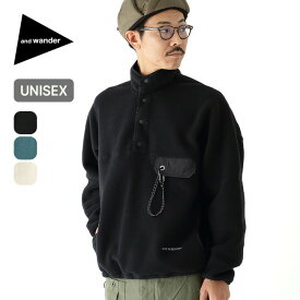 アンドワンダー ウールフリースプルオーバー and wander wool fleece pullover メンズ レディース ユニセックス 5743281052 トップス フリース ミッドレイヤー プルオーバー キャンプ アウトドア 【正規品】