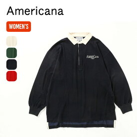 アメリカーナ ラガーシャツ AMERICANA レディース BRF-676A シャツ 長袖 襟付き ポロシャツ ラガーシャツ キャンプ アウトドア