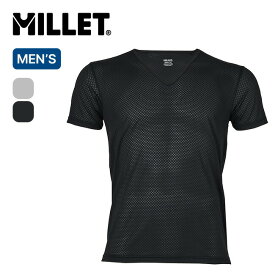 ミレー ドライナミックスルー2 V SS メンズ Millet MIV02101 半袖 Tシャツ Vネック トップス アンダーウェア ベースレイヤー ドライレイヤー 下着 肌着 登山 アウトドア キャンプ フェス 【正規品】