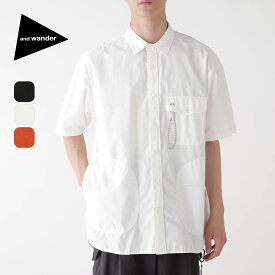 アンドワンダー C/NリップSSシャツ and wander CORDURA cotton rip SS shirt メンズ ウィメンズ ユニセックス 5744183166 トップス シャツ 半袖 カットソー おしゃれ キャンプ アウトドア 【正規品】