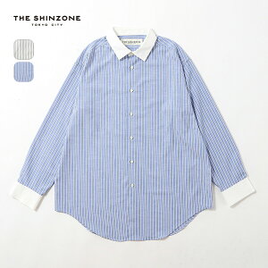 �U �V���]�[�� �N�����b�N�V���c THE SHINZONE CLERIC SHIRT ���f�B�[�X �E�B�����Y 26SMSBL05 �g�b�v�X �X�g���C�v ������� �L�����v �A�E�g�h�A