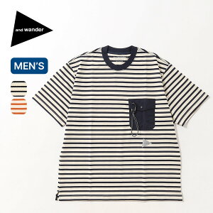 �A���h�����_�[ �X�g���C�v�|�P�b�gH/S T and wander Striped pocket H/S T Striped ���j�Z�b�N�X �����Y �E�B�����Y 5746184078 �g�b�v�X T�V���c ���� ������� �L�����v �A�E�g�h�A