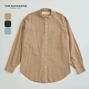 �U �V���]�[�� �X�^���h�J���[�_�f�B�V���c THE SHINZONE STAND COLLAR DADDY SHIRT ���f�B�[�X �E�B�����Y 26MMSBL02 �g�b�v�X �H�D�� ���� �����O�X���[�u �V�A�[ �X�g���C�v ������� �L�����v �A�E�g�h