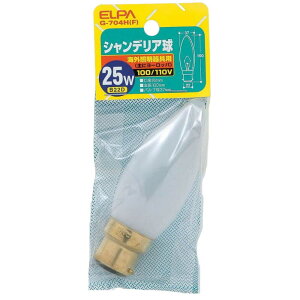 エルパ ELPA シャンデリア球 白熱電球 海外製照明用 B22D 25W G-704H(F)