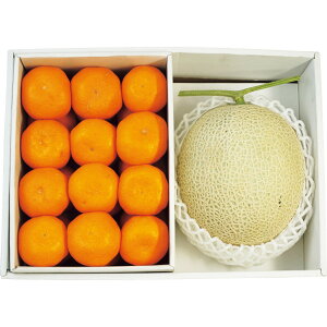 【ポイント10倍】◆【お歳暮限定】国産マスクメロン1玉・和歌山県産みかん◇メーカー直送 ▼返品・キャンセル不可【他商品との同時購入不可】
