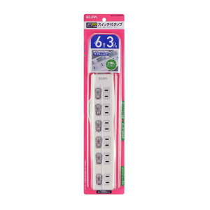 �G���p ELPA LED�����v �X�C�b�`�t�^�b�v 6�� 3m WLS-LU63EB �z���C�g