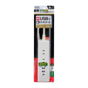 �G���p ELPA �R�[�h�t6��USB�^�b�v WL-6322SUC�iW�j