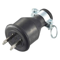 オーム電機 2P防水ゴムプラグ 06-5378