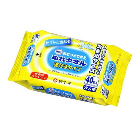 白十字 サルバ おむつとりかえ ぬれタオル 流せるタイプ 40枚 【3個セット】