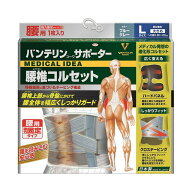 バンテリンサポーター 腰椎コルセット 大きめ（Lサイズ）ブルーグレー