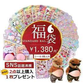 【15％OFFクーポン】2点以上で1枚プレゼント！】超豪華福袋 10枚入り【楽天1位】【シール福袋・全48種展開】シール 帳 かわいい 3D 立体 シール ごほうびシール キラキラ 手帳 スマホケース 携帯電話 装飾 水筒 女の子 文具 SNS人気 子供 大人 入園祝い 誕生日 クリスマス