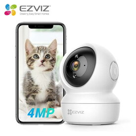 【ポイント3倍】EZVIZ 防犯カメラ 400万画素 屋内 監視カメラ WiFi ネットワークカメラ ペットカメラ Alexa対応 ベビー 老人 ペット 見守り ウェブカメラ 暗視撮影 動体検知 自動追跡 CS-C6N-4MP