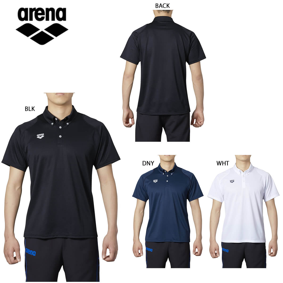 arena ARN-0334 ポロシャツ 半袖シャツ 何でも揃う 衿付き メンズ アリーナ 水泳 アイテム勢ぞろい スイム 2021秋冬 2020SS