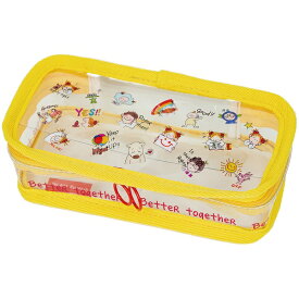 ココちゃん クリアペンケース RYZ-1022 グリーティングライフ 文具 大人 可愛い キャラクターグッズ たくさん入る マチ 透明 筆箱 学生 プレゼント