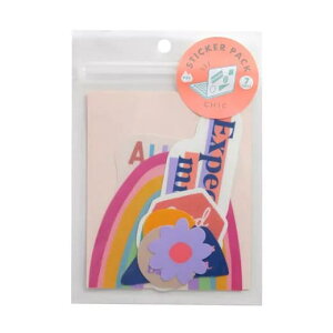 シック ステッカーパック レインボー MMCK-358 グリーティングライフ かわいい 文具 大人 シール アソート ダイカット デコレーション 耐水