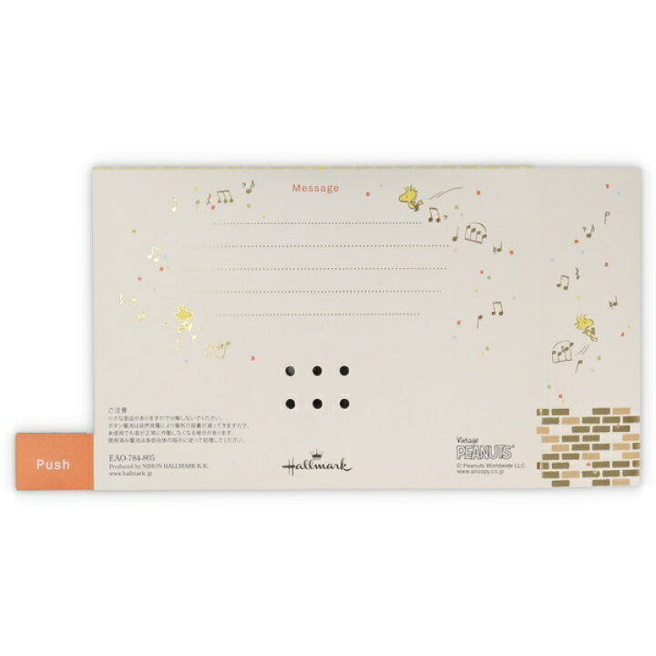 楽天市場 新商品 バースデーカード日本ホールマーク誕生お祝 オルゴールカードスヌーピー ガーランドと音符eao 立てて飾れる グリーティングカード 封筒付き メッセージカード グリーティングカード 誕生日 キャラクター サンフェロー