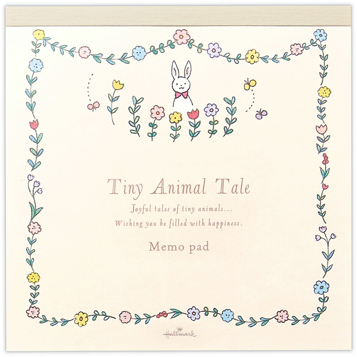 タイニー・アニマル・テイル メモパッド うさぎと花畑 802264 日本ホールマーク イラスト Eriy かわいい Tiny Animal Tale  | サンフェロー