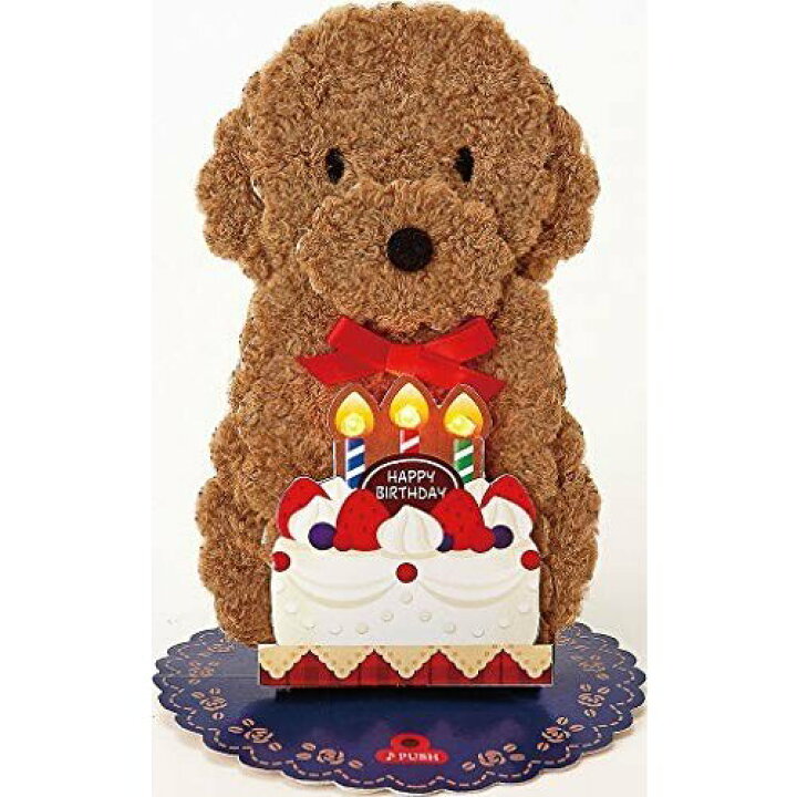 楽天市場 バースデーカード ライト メロディカード誕生日祝い トイプードル サンリオ P245 グリーティングカード 犬 光る お祝い 御祝 誕生日 プレゼント ギフト サンフェロー