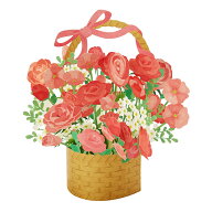 多目的カード レーザーカット赤い花の花かご MU196-3 606243 サンリオ sanrio グリーティングカード 手紙…