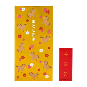 年賀ぽち袋 大判サイズ うま 金(3枚入り) 093076 サンリオ sanrio ポチ袋 封筒 お正月 午 ウマ年 馬 干支 お札用