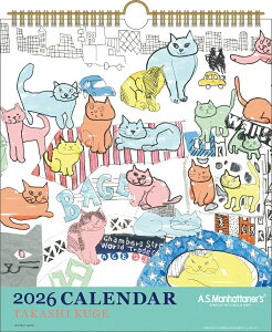 2026年度カレンダー 壁掛け 079 久下貴史 MH(30角) 1000136929 APJ アートプリントジャパン 令和8年 日曜始まり かわいい おしゃれ