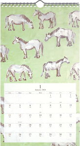 2026年度カレンダー 壁掛け リングタイプ Memoire メモワール ECAL-169 エルコミューン 令和8年 日曜始まり シンプル かわいい 大人 壁かけ