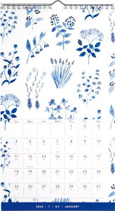 2026年度カレンダー 壁掛け リングタイプ Textile テキスタイル ECAL-170 エルコミューン 令和8年 日曜始まり シンプル かわいい 大人 壁かけ