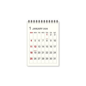 2026年度カレンダー 卓上 A6 アイボリー 26EDC-4822 新日本カレンダー 令和8年 日曜始まり エトランジェディコスタリカ シンプル おしゃれ
