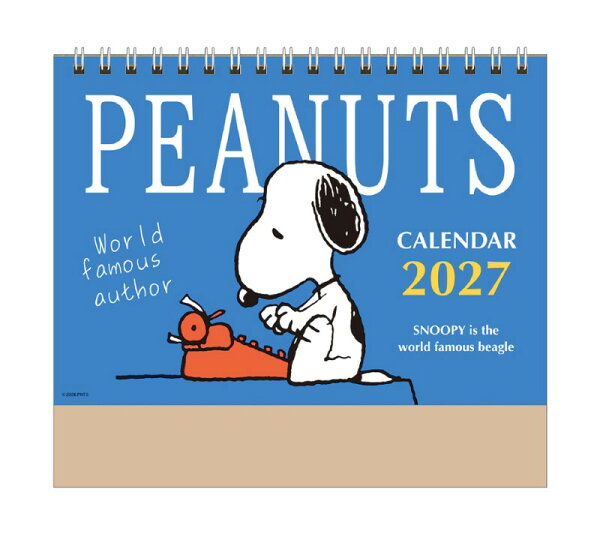 2027年度カレンダー 卓上 スヌーピー PEANUTS 卓上カレンダー 27-34PCA-3 スクエア square キャラクターグッズ かわいい 令和9年 大人