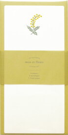 【30%OFF】モワ・エ・フルール 一筆箋レターセット mimosa ミモザ EMOF-003 エルコミューン 手紙 封筒 便箋 おしゃれ 大人