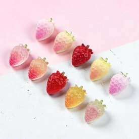 90000766【1点のみ販売】【2タイプ /5色（ 蓄光 普通タイプ）から選択】ミニチュア いちご パーツ 樹脂製 約20mm デコパーツ ドールハウス ミニチュアフード ハンドメイド 小物
