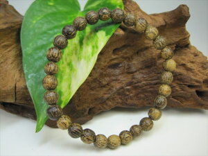 【ブレスレット】キャラ(伽羅)沈水香木(虎皮)ベトナム産品質AAAΦ7.2±0.2mm【一点物】