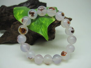 【ブレスレット】ラベンダーカルセドニー【朱砂入り】品質AAAΦ12±0.2mm【一点物】