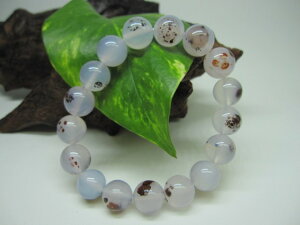 【ブレスレット】ラベンダーカルセドニー【朱砂入り】品質AAAΦ12±0.2mm【一点物】