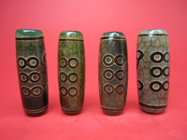 【チベット高級天珠】 十三眼天珠【2粒SET】 30×10mm