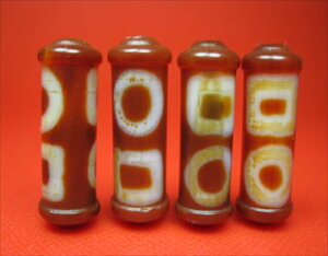 【チベットマニ車型天珠】雙天地天珠28×8mm