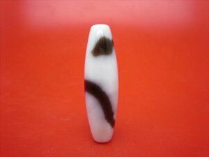 【チベット高級天珠】白蛇天珠・白約40×12mm【一点物】