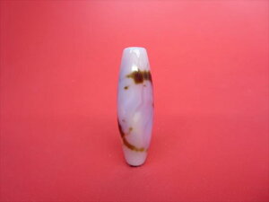 【チベット高級天珠】騎龍観音天珠・白約39×12mm【一点物】