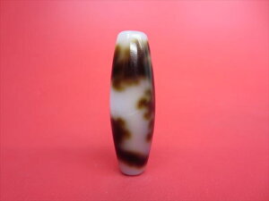 【チベット高級天珠】騎龍観音天珠・白約39×12mm【一点物】