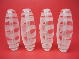 【チベット水晶天珠】金銭鈎天珠30×10.5mm